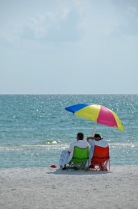 Vacationers on beach