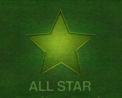 All Star on green background