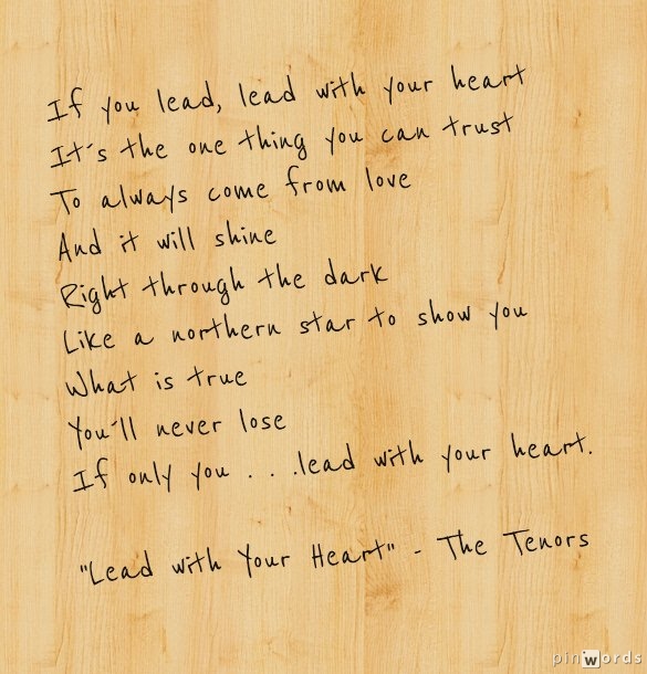 Lead with Your Heart Lyrics The Tenors