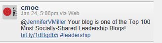 CMOE top leadership blog tweet