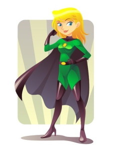 cartoon of superhero lady