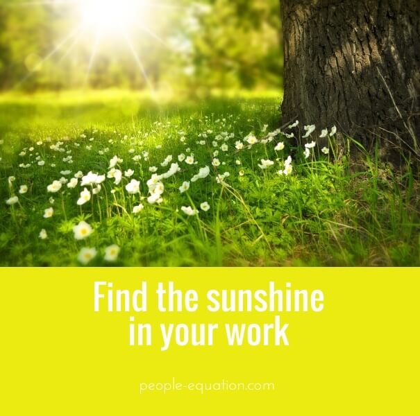 find the sunshine in your work