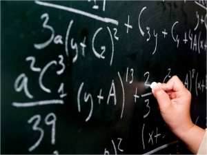 mat equation on chalkboard